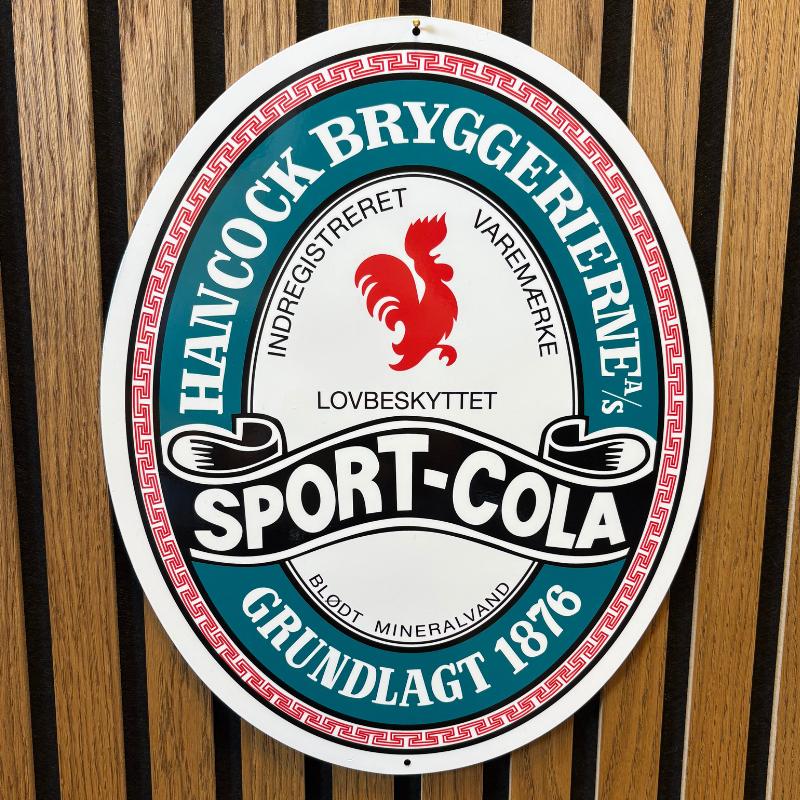 Metal skilt med Sport-Cola etiket