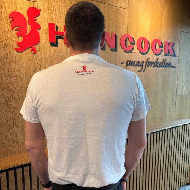 Hvid T-shirt med Hancock bygning